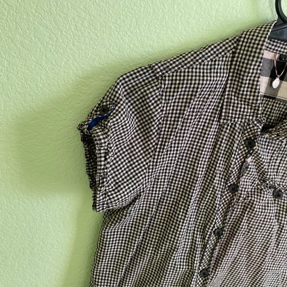 Chemistry Black and White Checkered Button-Down Cotton Shirt Summer | Size L - Picture 4 of 11